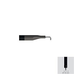 Elettrodo laparoscopico con isolamento in ceramica gancio a L, 330mm, stelo Ø 4mm, base Ø 16mm