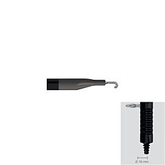Elettrodo laparoscopico con isolamento in ceramica gancio a J, 330mm, stelo Ø 4mm (con connettore universale per aspirazione/irrigazione)