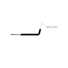 Elettrodo monopolare dentale e cosmetico ad ago angolare, Ø 0,2mm, stelo Ø 1,6mm